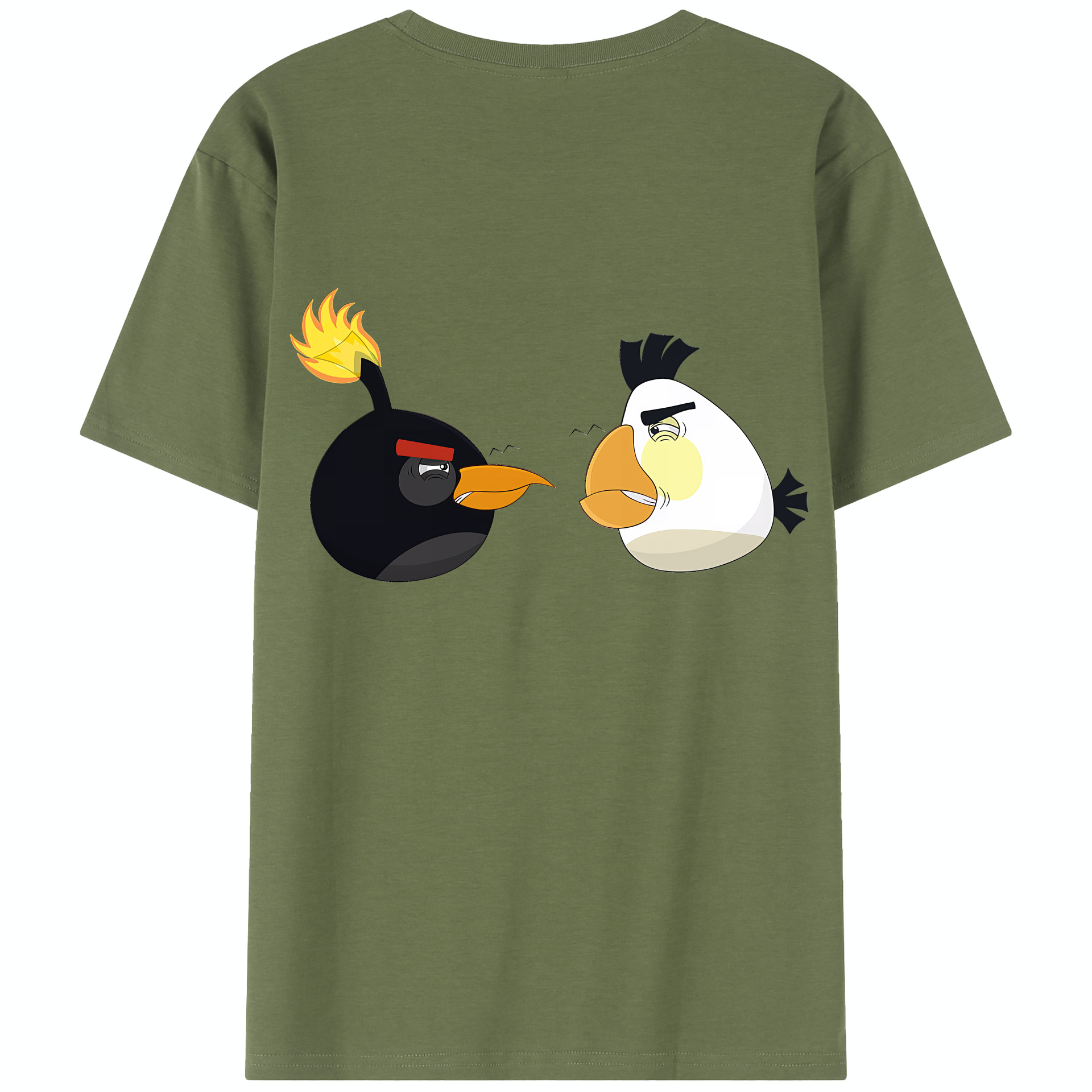 （画像用） Angry Birds アングリーバード 綿100％半袖Tシャツ（背面プリント）